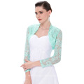 Stock Femmes Femmes à manches longues, Cropped Pale Turquoise Lace Shrug Bolero BP000049-3